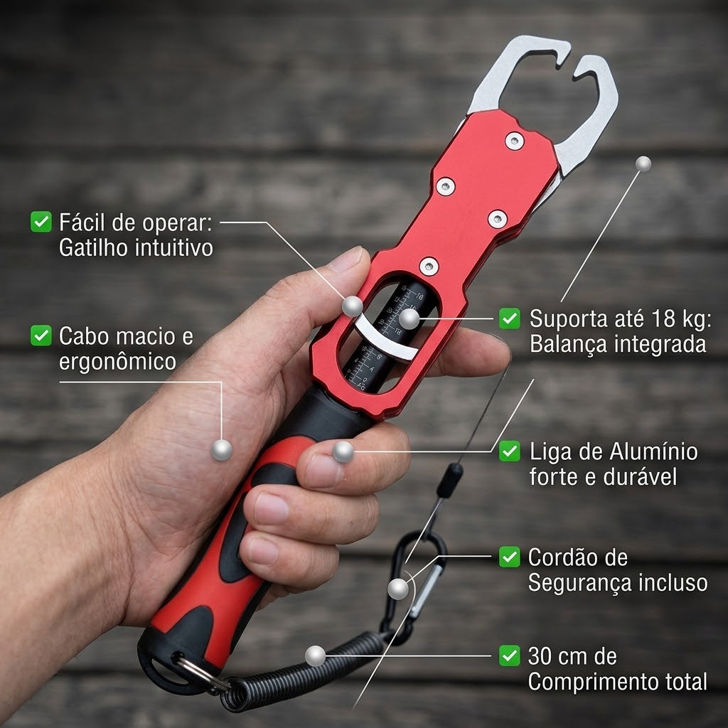 Alicate de pesca em alumínio com 30cm de comprimento