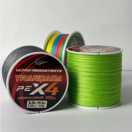 Linha de Pesca Multifilamento 4X Max 100m Verde 4 Fios Alta Resistência