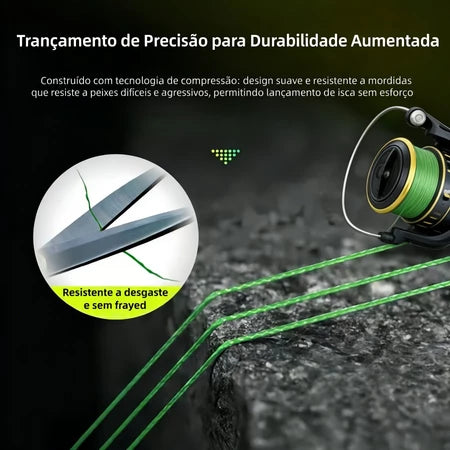Linha de Pesca Multifilamento 4X Max 100m Verde 4 Fios Alta Resistência