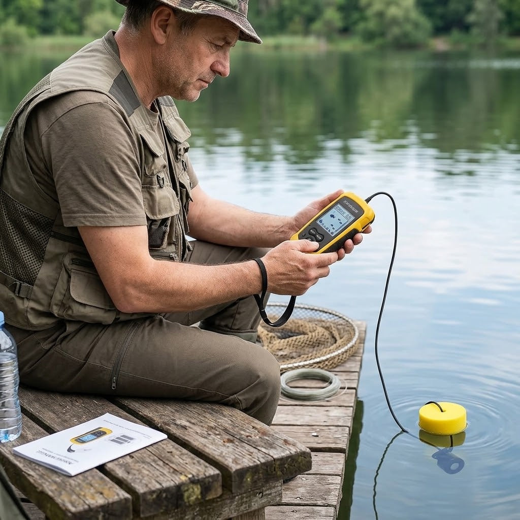 Localizador de peixe Fish Finder com visor LCD
