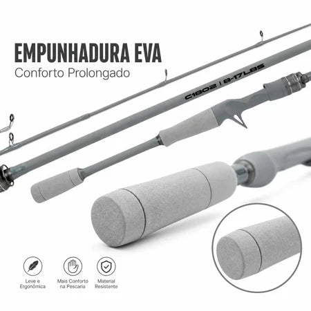 Vara De Pesca Para Carretilha 1,80m / 1,65m 8-17lbs 2 Partes Com Alça De Arma