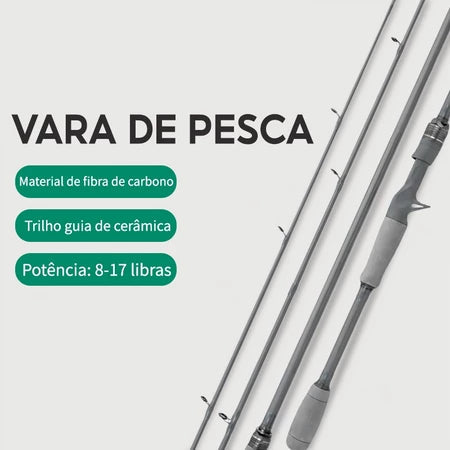 Vara De Pesca Para Carretilha 1,80m / 1,65m 8-17lbs 2 Partes Com Alça De Arma