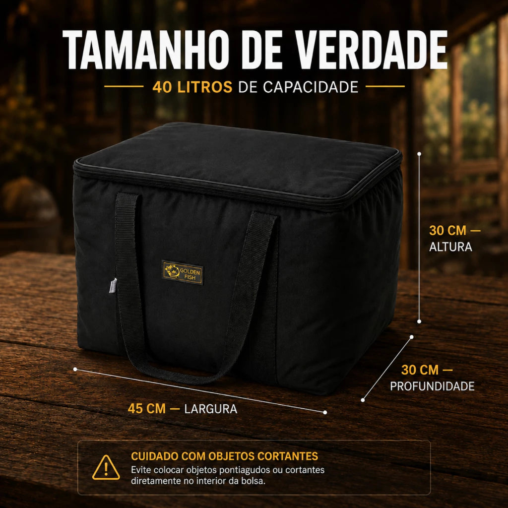 Bolsa Térmica 40 Litros Impermeável Grande Para Praia, Camping, Churrasco E Viagens
