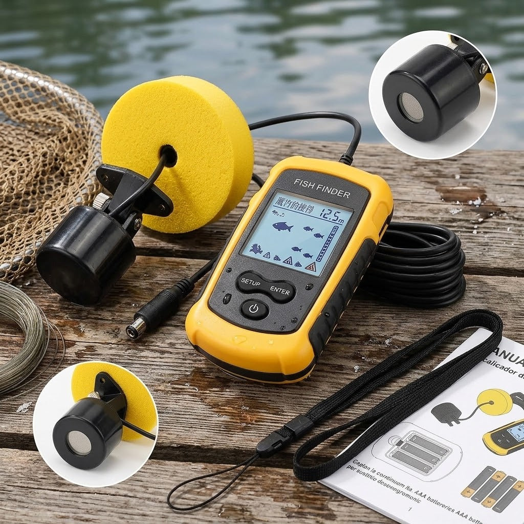 Fish Finder sonar para pesca com alcance de até 100 metros