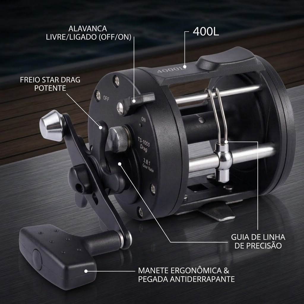 Carretilha Sougayilang 3000/4000 Drag 20kg Para Pesca Trolling Embarcada
