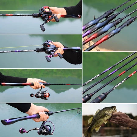 Vara De Pesca Sougayilang 1,8m Em Fibra De Carbono 2 Seções Para Fiação E Fundição