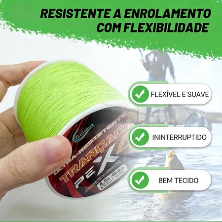 Linha de Pesca Multifilamento 4X Max 100m Verde 4 Fios Alta Resistência