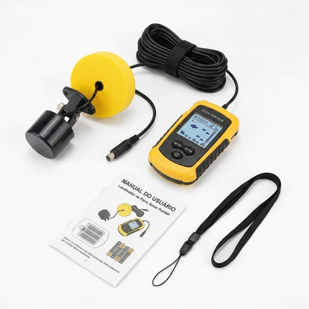 Localizador de peixe Fish Finder com sonar portátil para pesca