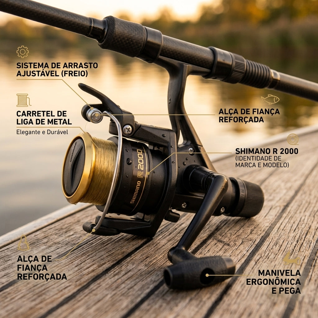 Molinete Shimano IX 2000R Drag 3kg Com Quickfire II Para Pesca Em Água Doce E Salgada