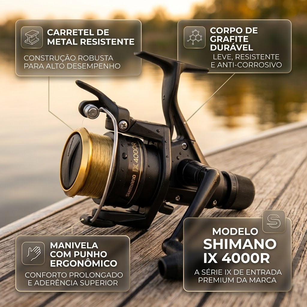 Molinete Shimano IX 4000R 6,8kg 4.1:1 Com Quickfire II